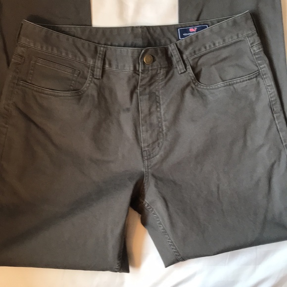 Vineyard Vines Martha’s Vineyard deep grey 5 pocket cotton/spandex pants - Picture 4 of 8